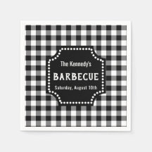 Zwart-wit Gingham BBQ