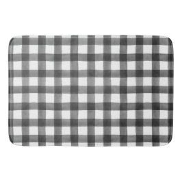 Zwart-wit Gingham Buffalo Check Plaid Badmat