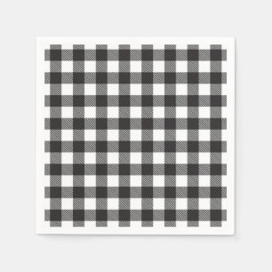 zwart wit Gingham Buffalo Plaid Boerderij Servet