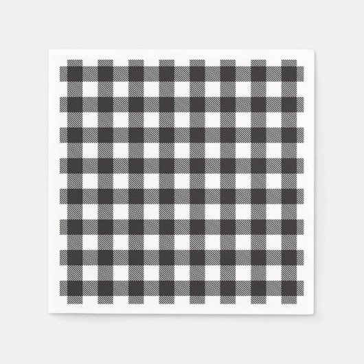 zwart wit Gingham Buffalo Plaid Boerderij Servet (Voorkant)