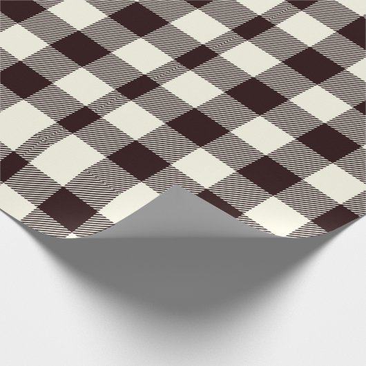 Zwart-wit Gingham Classic Moder Cadeaupapier (Hoek)