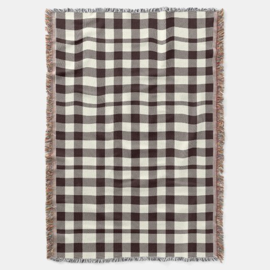 Zwart-wit Gingham Classic Modern Deken (Voorkant Verticaal)