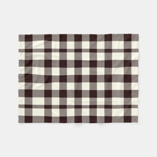 Zwart-wit Gingham Classic Modern Fleece Deken (Voorkant (Horizontaal))