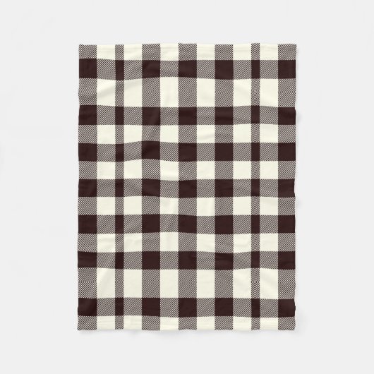 Zwart-wit Gingham Classic Modern Fleece Deken (Voorkant)