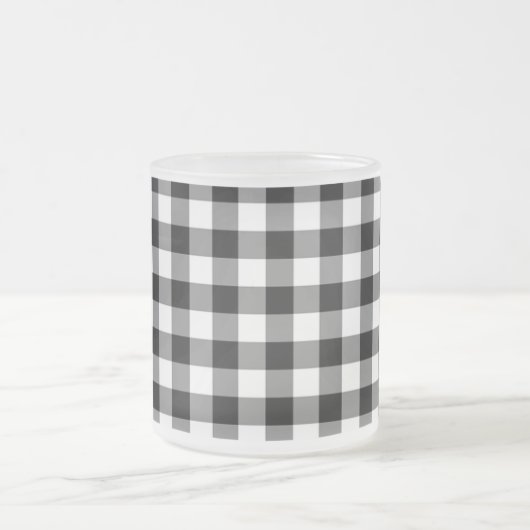Zwart-wit Gingham Coffee Mok (Center)