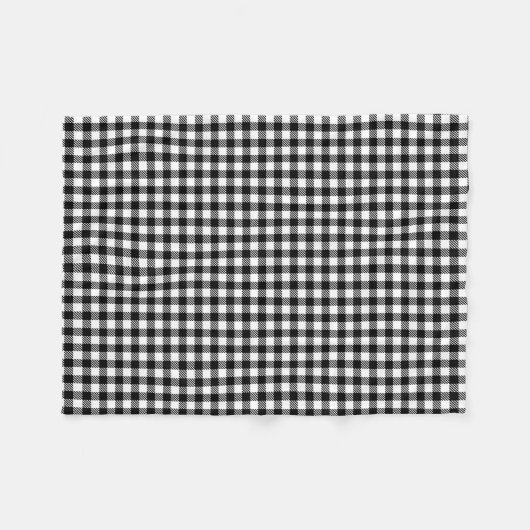 Zwart-wit Gingham gebarsten patroon Fleece Deken (Voorkant (Horizontaal))