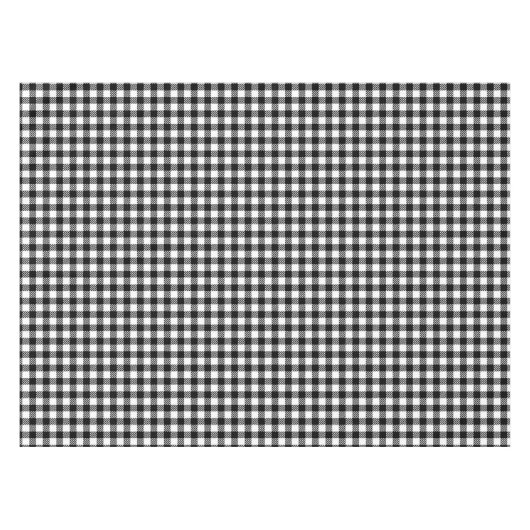 Zwart-wit Gingham gebarsten patroon Tafelkleed (Voorkant (Horizontaal))