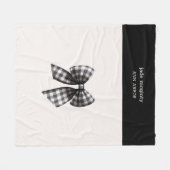 Zwart-wit gingham gecontroleerd boog fleece deken (Voorkant (Horizontaal))