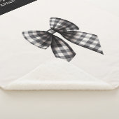 Zwart-wit gingham gecontroleerd boog sherpa deken (3/4)