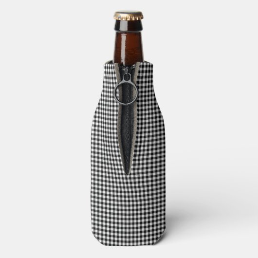 Zwart-wit Gingham-GEÏNSULATEERDE FLESKOPER Flesjeskoeler (Fles Achterkant)