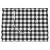 Zwart-wit Gingham geruite rustieke boerderij Groot Cadeauzakje (Voorkant)