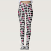 Zwart-wit Gingham Leggings (Voorkant)