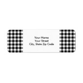 Zwart-wit Gingham Patroon adreslabel Etiket (Voorkant)