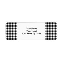 Zwart-wit Gingham Patroon adreslabel