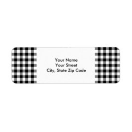 Zwart-wit Gingham Patroon adreslabel Etiket