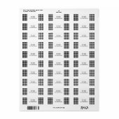Zwart-wit Gingham Patroon adreslabel Etiket (Full Sheet)