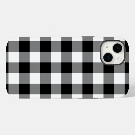 Zwart-wit Gingham Patroon Case-Mate iPhone Case (Achterkant (horizontaal))