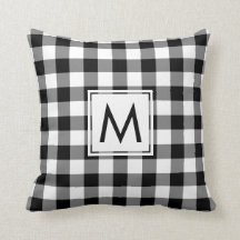 Zwart-wit Gingham Patroon, Custom Monogram