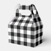 Zwart-wit Gingham Patroon Gable Favor Box Bedankdoosjes (Voorkant Zijde)