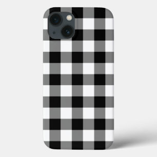 Zwart-wit Gingham Pattern Battery Hoesje