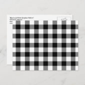 Zwart-wit Gingham Pattern Briefkaart (Voorkant / Achterkant)