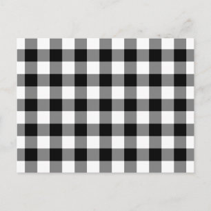 Zwart-wit Gingham Pattern Briefkaart