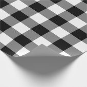 Zwart-wit Gingham Pattern Cadeaupapier (Hoek)