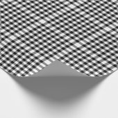 Zwart-wit Gingham Pattern Cadeaupapier (Hoek)
