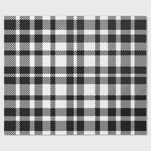 Zwart-wit Gingham Pattern Cadeaupapier (Vlak)