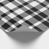 Zwart-wit Gingham Pattern Cadeaupapier (Hoek)