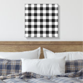 Zwart-wit Gingham Pattern Canvas Afdruk (Insitu (Slaapkamer))