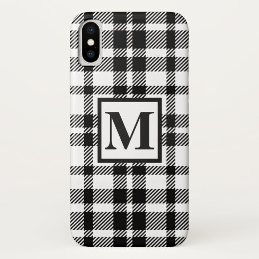 Zwart-wit Gingham Pattern Case-Mate iPhone Case (Achterkant)