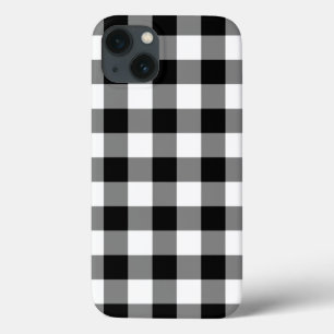 Zwart-wit Gingham Pattern iPhone 13 Hoesje