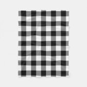 Zwart-wit Gingham Pattern Fleece Blanket (Voorkant)