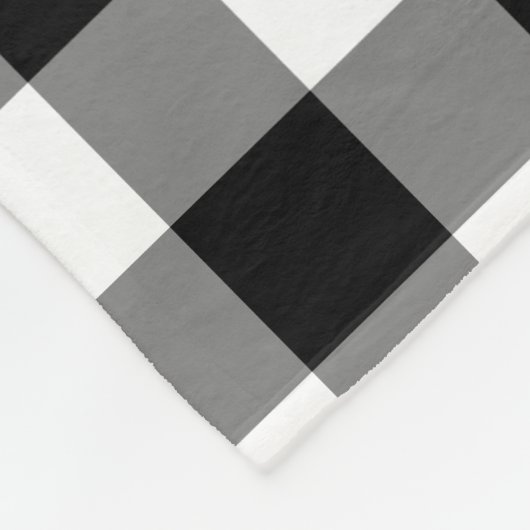 Zwart-wit Gingham Pattern Fleece Blanket Deken (Hoek)