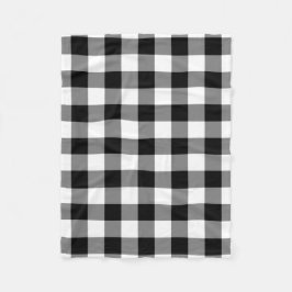 Zwart-wit Gingham Pattern Fleece Blanket Deken