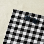 Zwart-wit Gingham Pattern | Gepersonaliseerd Strandlaken (In situ)