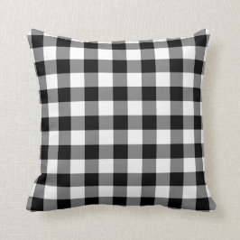 Zwart-wit Gingham Pattern Kussen