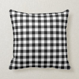 Zwart-wit Gingham Pattern Kussen