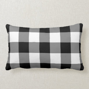 Zwart-wit Gingham Pattern Kussen