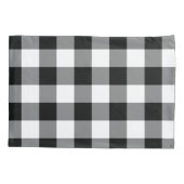 Zwart-wit Gingham Pattern Kussensloop (Achterkant-Links)