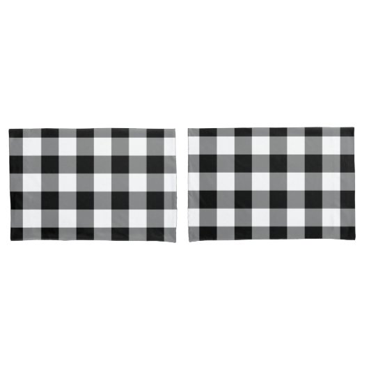 Zwart-wit Gingham Pattern Kussensloop (Voorkant-Set)