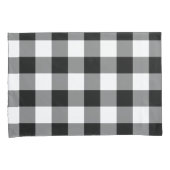 Zwart-wit Gingham Pattern Kussensloop (Voorkant-Rechts)