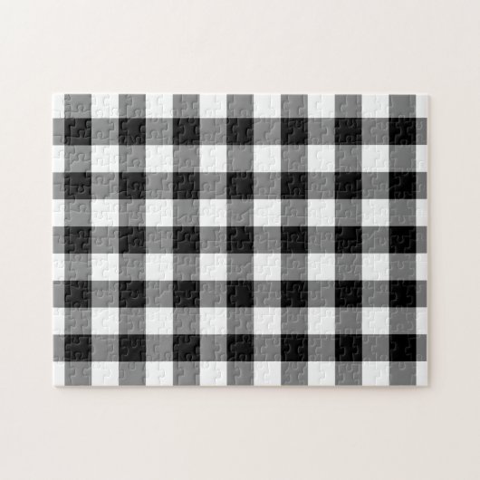 Zwart-wit Gingham Pattern Legpuzzel (Horizontaal)