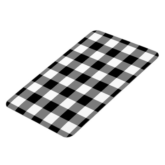 Zwart-wit Gingham Pattern Magneet (Linkerzijde)