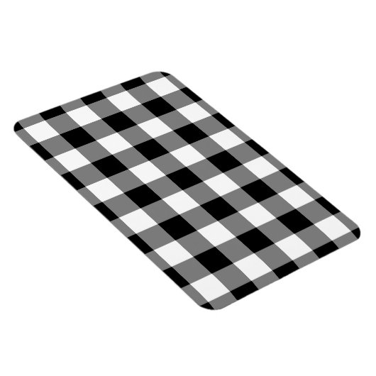 Zwart-wit Gingham Pattern Magneet (Rechterzijde)