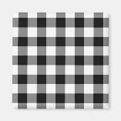 Zwart-wit Gingham Pattern Magneet (Voorkant)