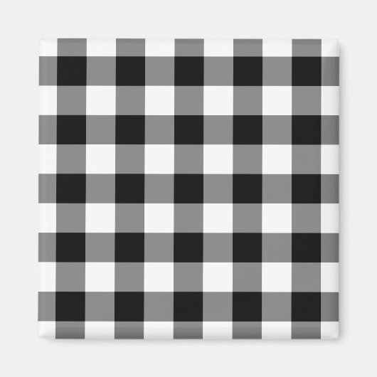 Zwart-wit Gingham Pattern Magneet (Voorkant)