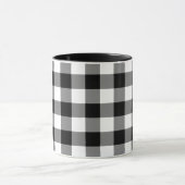 Zwart-wit Gingham Pattern Mok (Midden)
