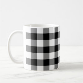 Zwart-wit Gingham Pattern Mok